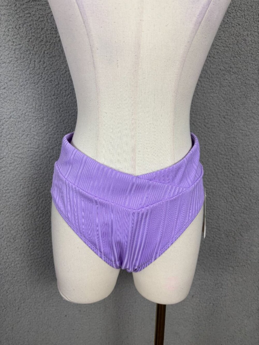 Salt & Cove Juniors' Ribbed V- High Waist Bikini Bottoms, Purple Size Large NWTs